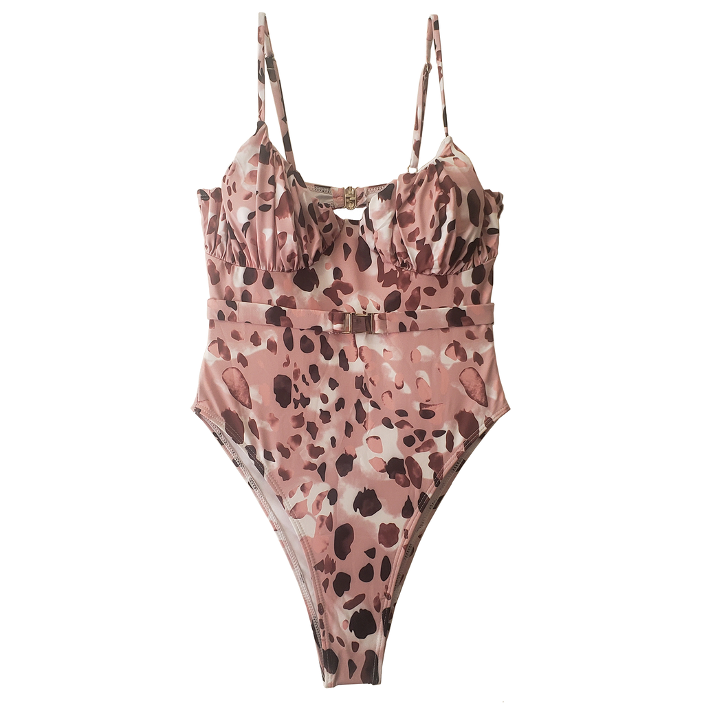 traje de baño entero de animal print