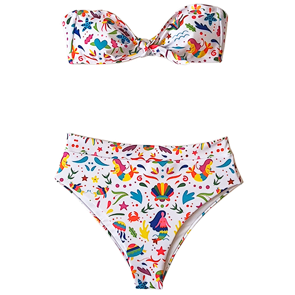 Bikini estampado mexicano tenango